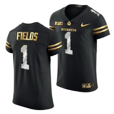 Ohio State Buckeyes Justin Fields Black Golden Edition Jersey