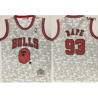 Bulls 93 Bape Gray 1997 98 Hardwood Classics Jersey