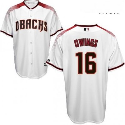 Mens Majestic Arizona Diamondbacks 16 Chris Owings Authentic White Home Cool Base MLB Jersey