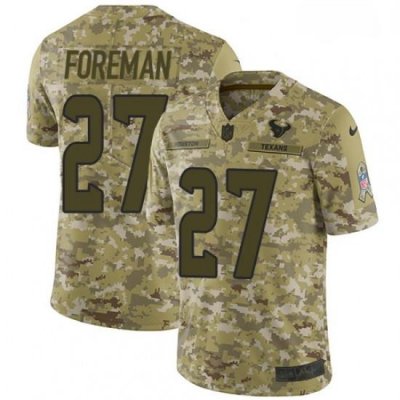 Men Nike Houston Texans 27 DOnta Foreman Limited Camo 2018 Salute to Service NFL Jerse