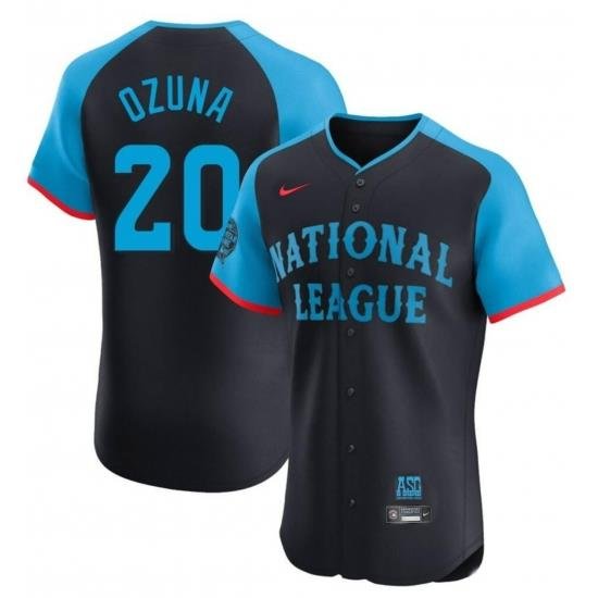 Men National League 20 Marcell Ozuna Navy 2024 All Star Limited Stitched Baseball Jersey