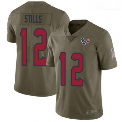 Texans 12 Kenny Stills Olive Men Stitched Football Limited 2017 Salute To Service Jersey