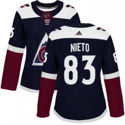 Womens Adidas Colorado Avalanche 83 Matt Nieto Authentic Navy Blue Alternate NHL Jersey