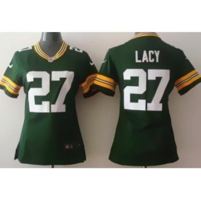 Women Nike Green Bay Packers 27 Eddie Lacy Green NFL Jerseys