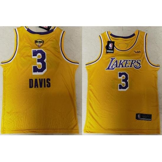 Lakers 3 Anthony Davis Yellow KB 2020 NBA Finals Nike Swingman Jersey