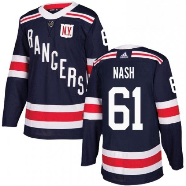 Youth Adidas New York Rangers 61 Rick Nash Authentic Navy Blue 2018 Winter Classic NHL Jersey