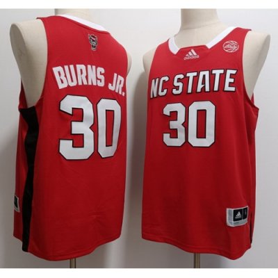 Men DJ Burns Jr.  NC State Wolfpack #30 Red Stitched NCAA Jersey