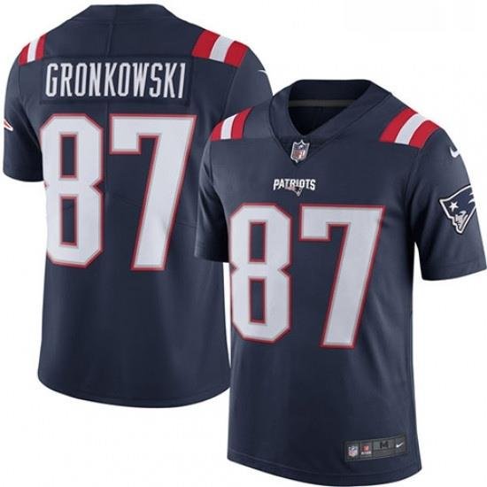 Mens Nike NeW England Patriots 87 Rob GronkoWski Limited Navy Blue Rush Vapor Untouchable NFL Jersey