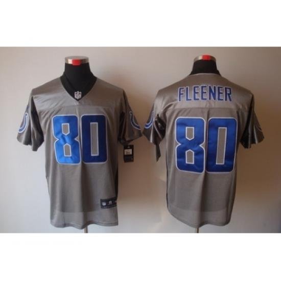 Nike Indianapolis Colts 80 Coby Fleener Grey Elite ShadoW NFL Jersey