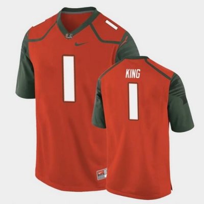 Men Miami Hurricanes D'Eriq King Replica Orange College Football Jersey