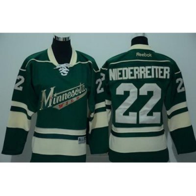 Youth Minnesota Wild #22 Nino Niederreiter Green Stitched NHL Jersey II