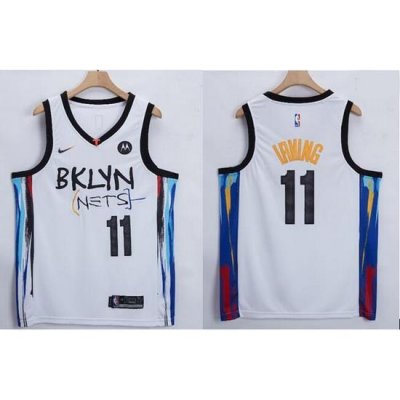 Men Brooklyn Nets Kyrie Irving 11 White 2021 Nike NBA Swingman Jersey