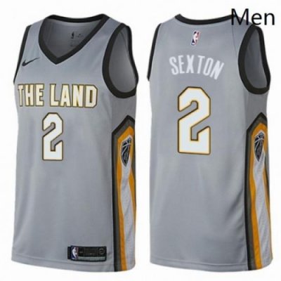 Mens Nike Cleveland Cavaliers 2 Collin Sexton Swingman Gray NBA Jersey City Edition