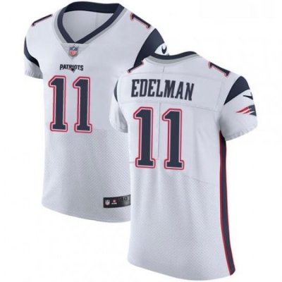 Mens Nike New England Patriots 11 Julian Edelman White Vapor Untouchable Elite Player NFL Jersey