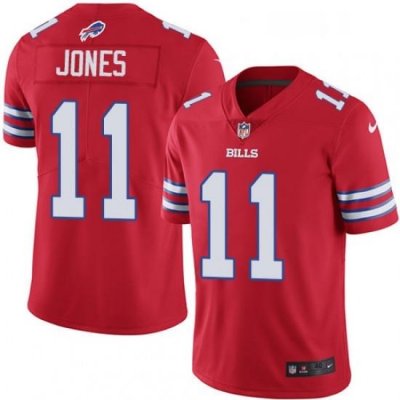 Mens Nike Buffalo Bills 11 Zay Jones Limited Red Rush Vapor Untouchable NFL Jersey