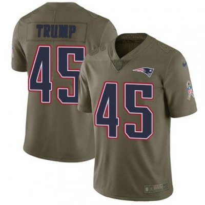 Nike Patriots #45 Donald Trump Olive Mens Stitched NFL Limited 2017 Salute To Service Jersey