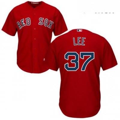 Mens Majestic Boston Red Sox 37 Bill Lee Replica Red Alternate Home Cool Base MLB Jersey