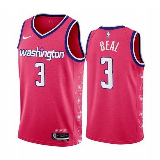 Men Washington Wizards 3 Bradley Beal 2022 23 Pink Cherry Blossom City Edition Limited Stitched Basketball Jersey