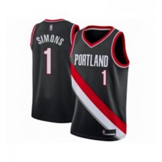 Youth Portland Trail Blazers 1 Anfernee Simons Swingman Black Basketball Jersey Icon Edition