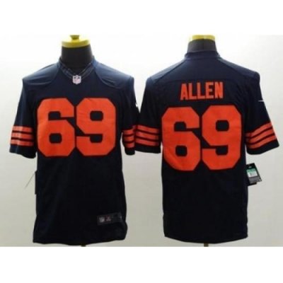 Nike Chicago Bears 69 Jared Allen Blue Limited Orange Number NFL Jersey