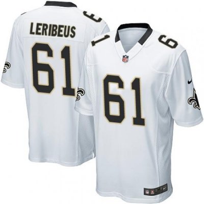 Game Nike White Mens Josh LeRibeus Road Jersey NFL 61 New Orleans Saints