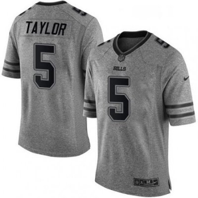 Mens Nike Buffalo Bills 5 Tyrod Taylor Limited Gray Gridiron NFL Jersey