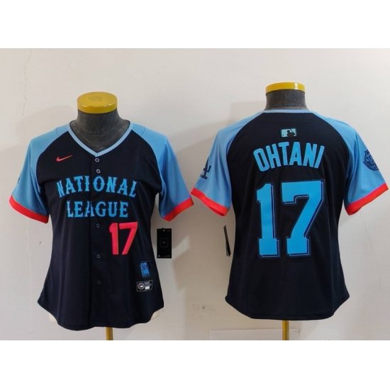 Women National League 17 Shohei Ohtani Navy 2024 All Star Limited Stitched Baseball Jersey 5