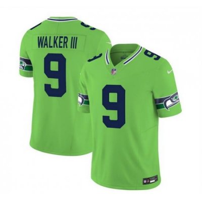 Men Seattle Seahawks 9 Kenneth Walker III 2023 F U S E  Green Limited Stitched Football Jersey