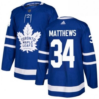 Mens Adidas Toronto Maple Leafs 34 Auston Matthews Authentic Royal Blue Home NHL Jersey