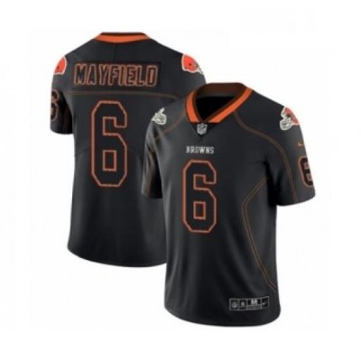 Mens Nike Cleveland BroWns 6 Baker Mayfield Limited Lights Out Black Rush NFL Jersey