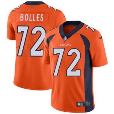 Nike Broncos #72 Garett Bolles Orange Team Color Mens Stitched NFL Vapor Untouchable Limited Jersey