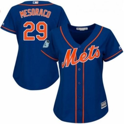 Womens Majestic New York Mets 29 Devin Mesoraco Authentic Royal Blue Alternate Home Cool Base MLB Jersey