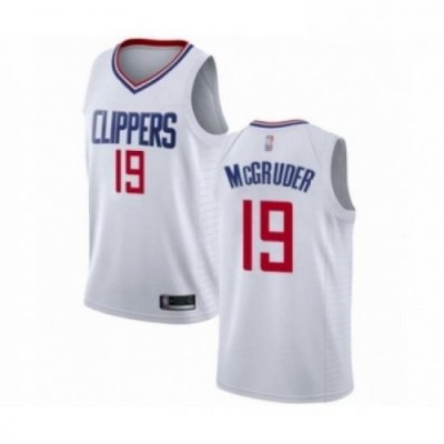 Mens Los Angeles Clippers 19 Rodney McGruder Authentic White Basketball Jersey Association Edition