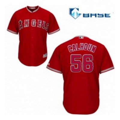 Womens Majestic Los Angeles Angels of Anaheim 56 Kole Calhoun Authentic Red Alternate MLB Jersey