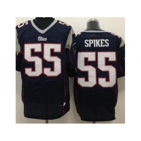 Nike NeW England Patriots 55 Brandon Spikes Blue Elite NFL Jersey