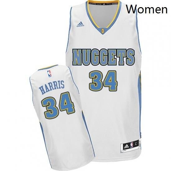 Womens Adidas Denver Nuggets 34 Devin Harris Swingman White Home NBA Jersey