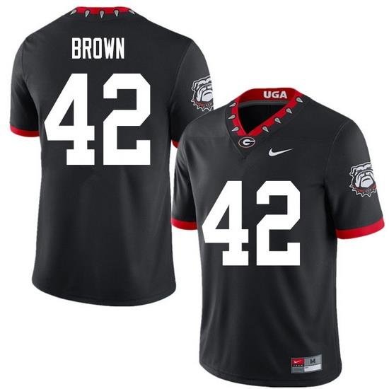 2020 Men #42 Matthew Brown Georgia Bulldogs Mascot 100th Anniversary College Football Jerseys Sale-B