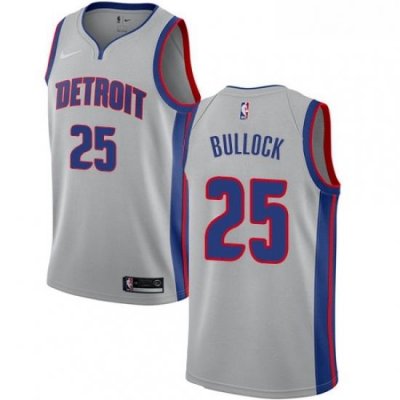 Womens Nike Detroit Pistons 25 Reggie Bullock Authentic Silver NBA Jersey Statement Edition