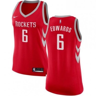 Womens Nike Houston Rockets 6 Vincent Edwards Swingman Red NBA Jersey Icon Edition