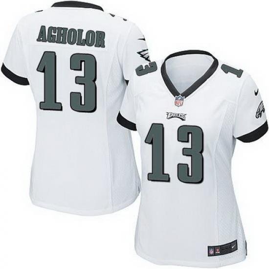 Nike Eagles #13 Nelson Agholor White Womens Stitched NFL New Elite Jersey