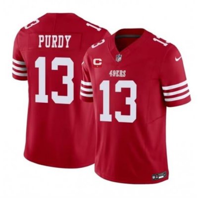 Men San Francisco 49ers 13 Brock Purdy Red 2023 F U S E  With 1 Star C Patch Vapor Untouchable Limited Stitched Football Jersey