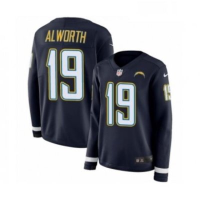 Womens Nike Los Angeles Chargers 19 Lance Alworth Limited Navy Blue Therma Long Sleeve NFL Jersey