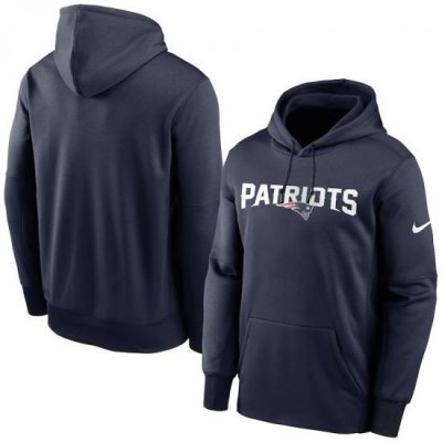 Men New England Patriots Nike Fan Gear Wordmark Performance Pullover Hoodie Navy