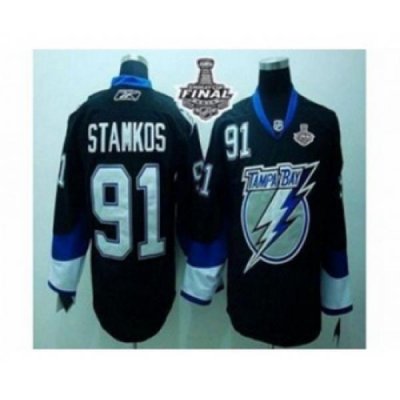 youth nhl jerseys tampa bay lightning #91 stamkos black[2015 stanley cup]