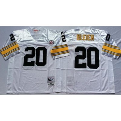 Men Pittsburgh Steelers 20 Rocky Bleier White M&N Throwback Jersey