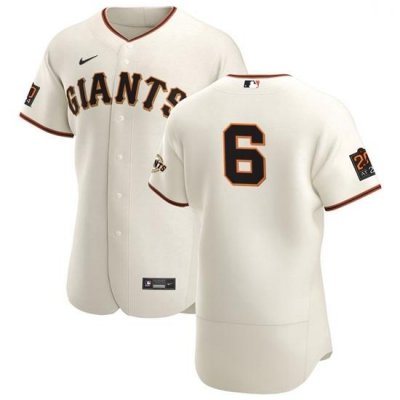 San Francisco Giants 6 Steven Duggar Men Nike Cream Home 2020 Authentic 20 at 24 Patch Player MLB Jersey