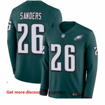 Eagles 26 Miles Sanders Midnight Green Team Color Men Stitched Football Limited Therma Long Sleeve Jersey