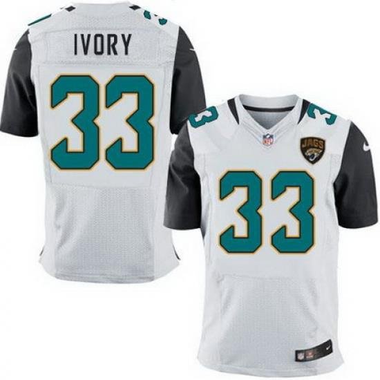 Nike Jaguars #33 Chris Ivory White Men Stitched NFL Elite Jersey