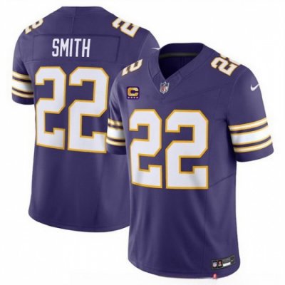 Men Minnesota Vikings 22 Harrison Smith Purple 2024 F U S E  Throwback With 4 Star C Patch Vapor Untouchable Limited Stitched Jersey