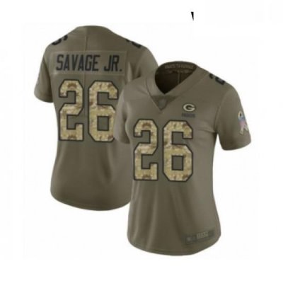 Womens Green Bay Packers 26 Darnell Savage Jr Limited Olive Camo 2017 Salute to Service Football Jersey